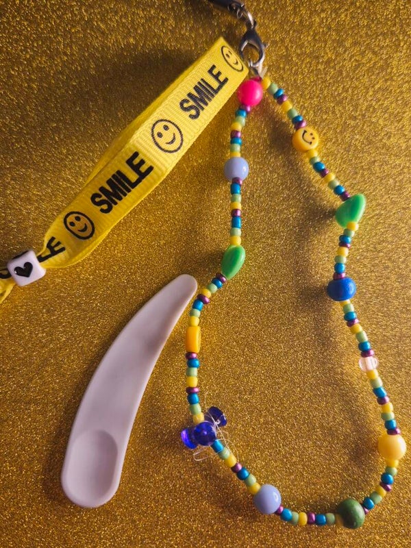 Smile lint armband + cosmetische spatel + kleurrijke telefoon koord