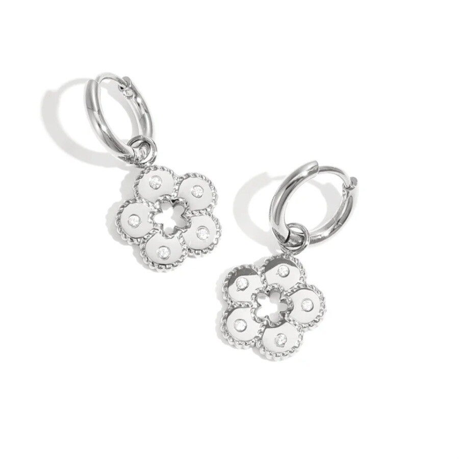 BLOEM oorbellen -Zilver