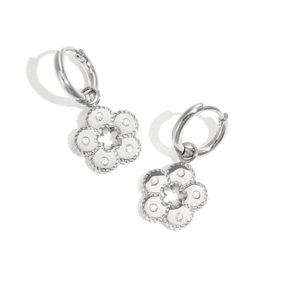 BLOEM oorbellen -Zilver