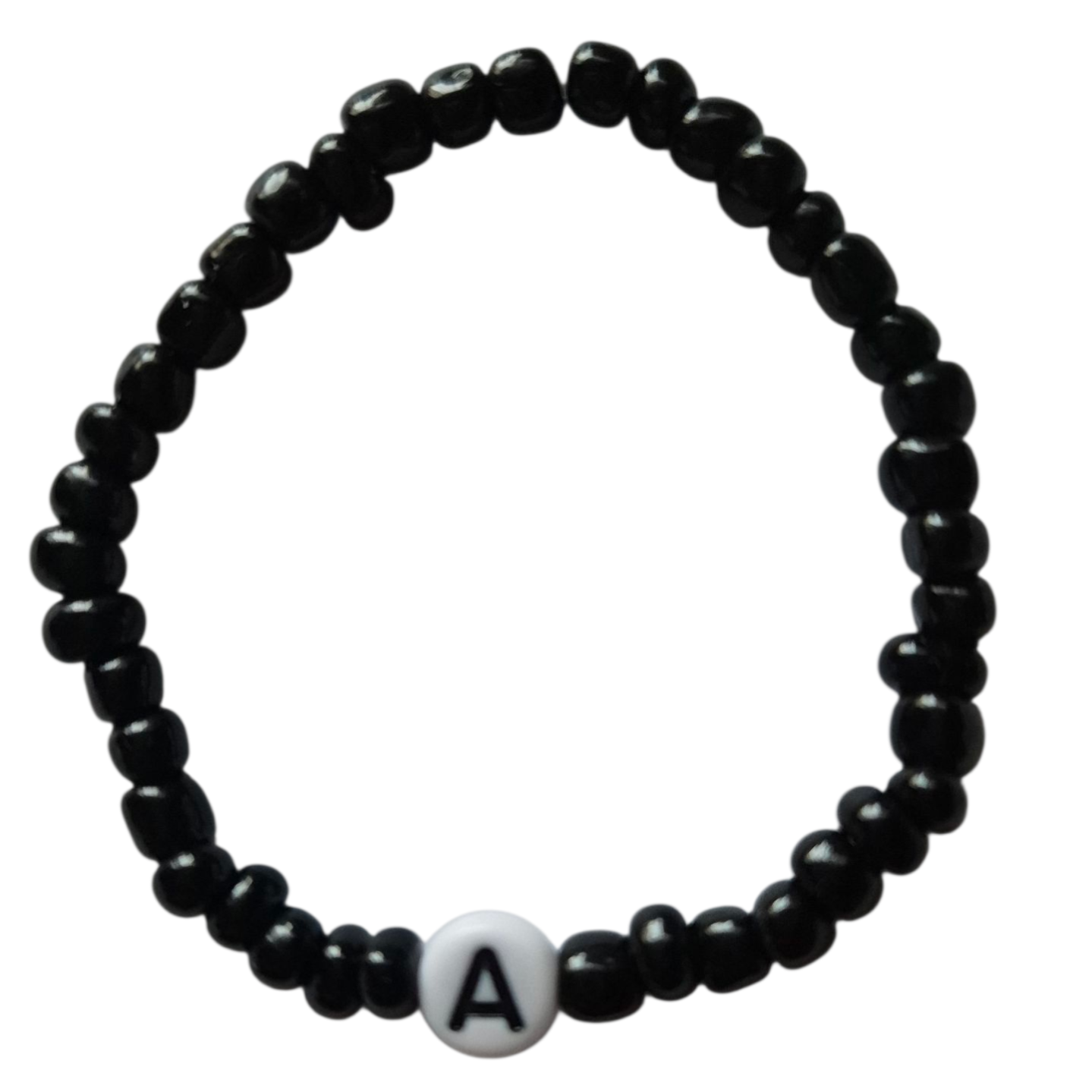 Zwarte letter armband
