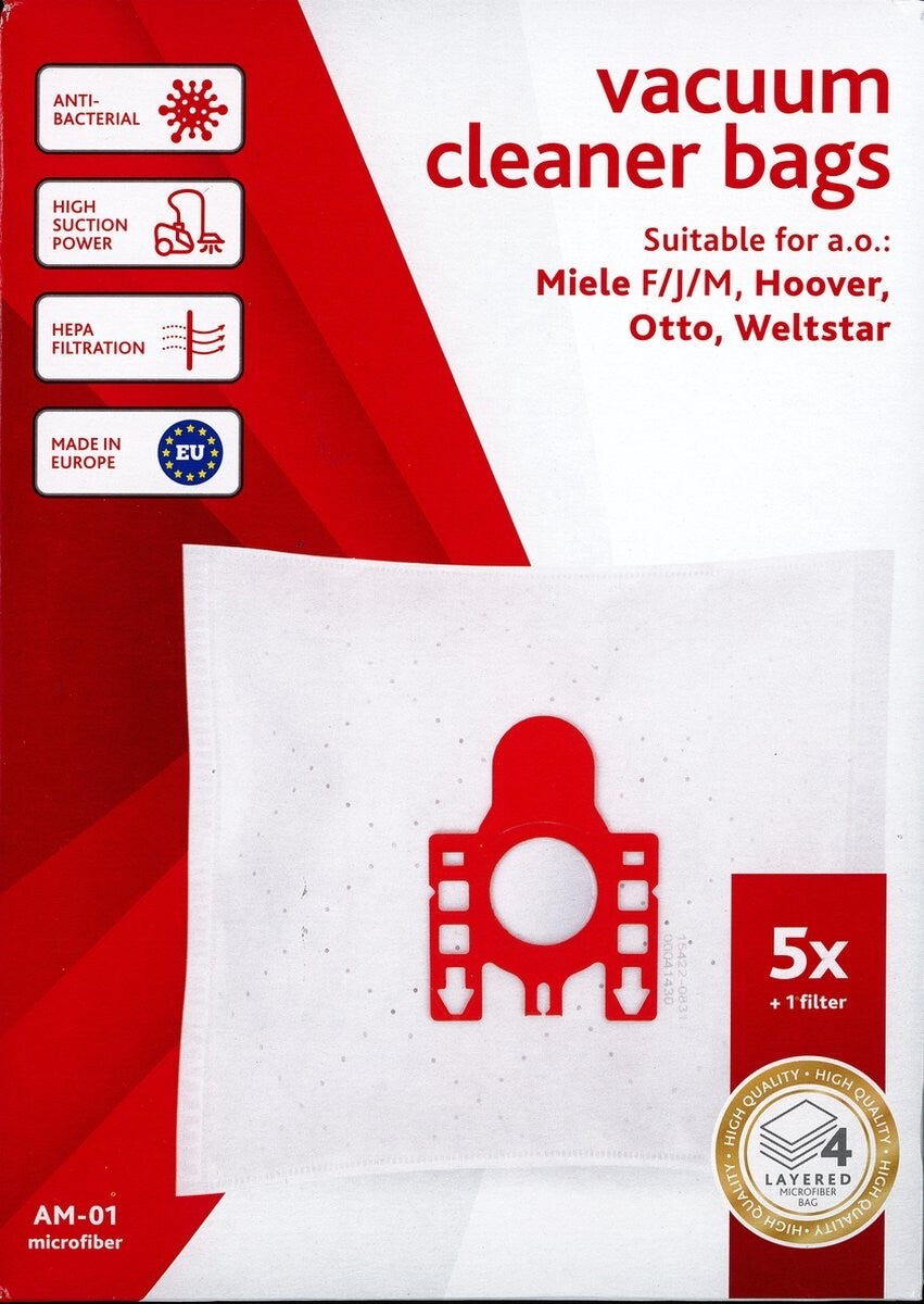 Vacustock - AM-01 - stofzuigerzakken geschikt voor o.a Miele F/J/M, Hoover, Otto, Weltstar