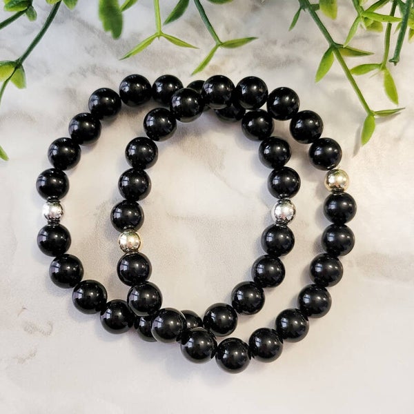 Black Onxy Gemstone Bracelet