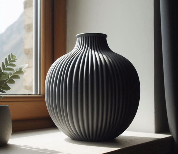 Modern Ribbed Vase