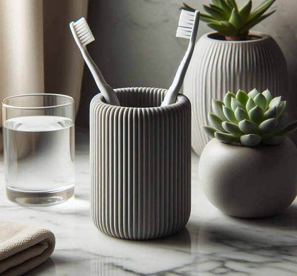 Ribbed Toothbrush Caddy