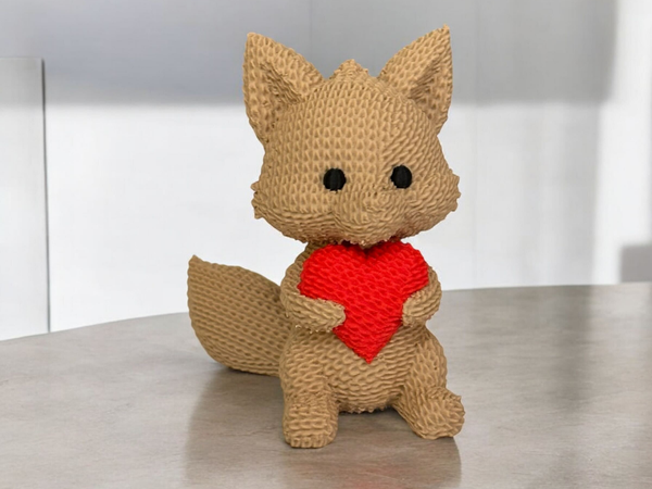 Knitted Fox with Heart