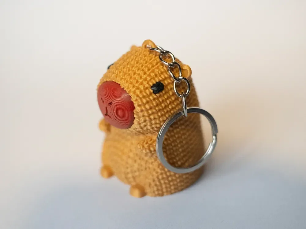 Knitted Capybara Keychain