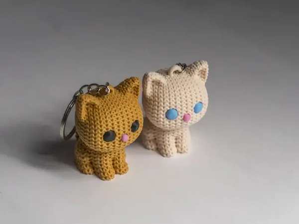 Knitted Kitty Keychain