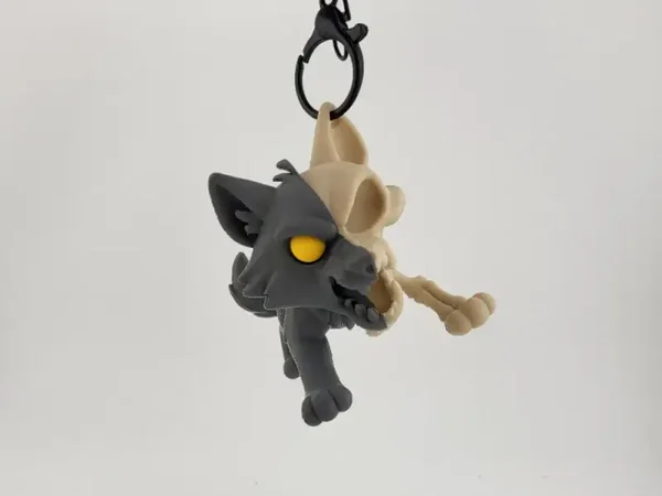 Wolf Skeleton Keychain