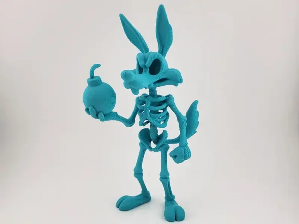 Coyote Skeleton With Bomb