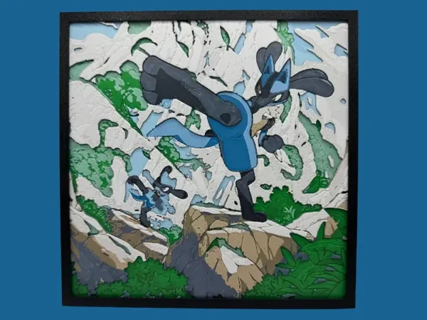 Lucario and Riolu Hueforge