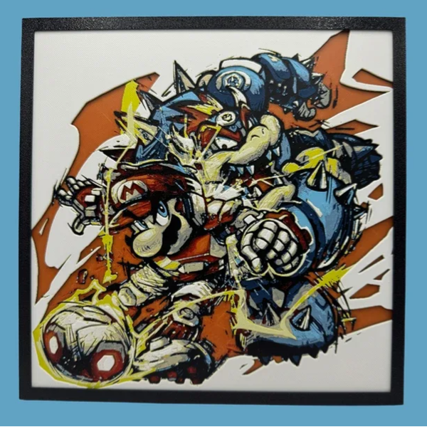 Mario & Bowser Hueforge