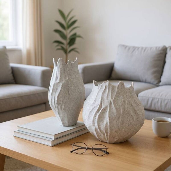 Stone-like Vase Duo