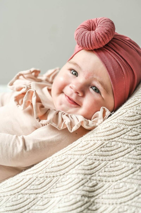 Turban muts dusty rose