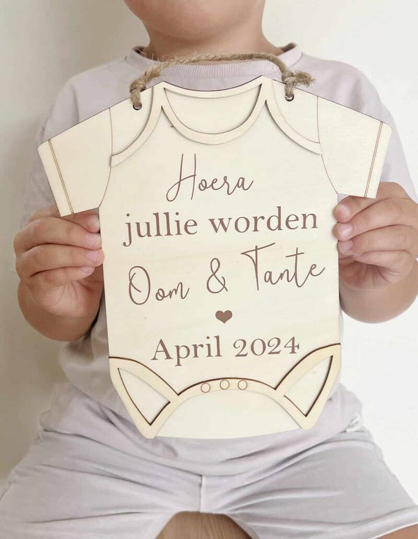 Aankondigingsbord romper - oom en tante