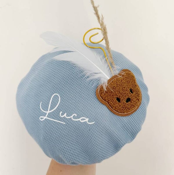 Pietenmuts Blauw teddybeer met naam