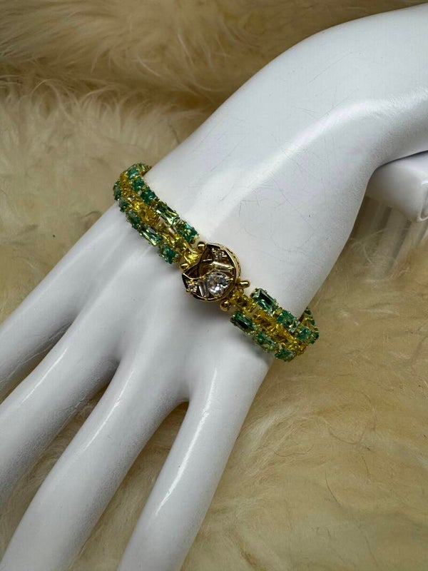 Groen geel rhinestone bracelet