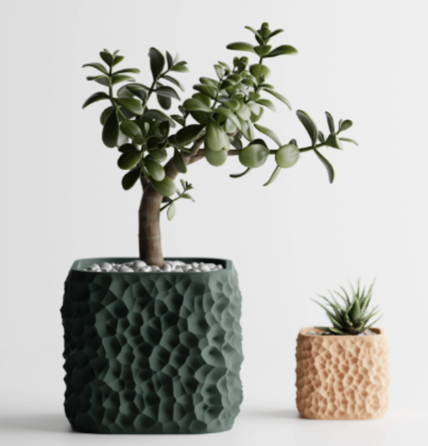 Chameleon design planten pot Blauw/Rood XL