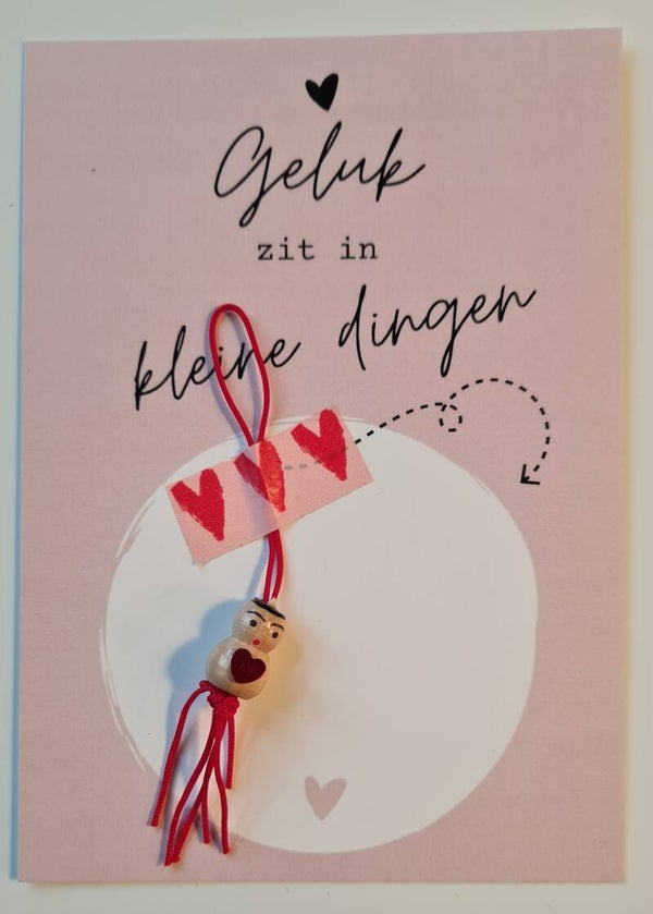 KAART + GELUKSPOPJE LOVE *roze