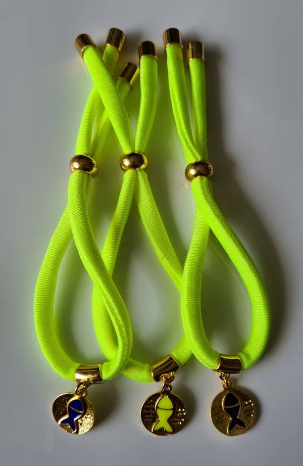 ARMBAND IBIZA MET VIS *neongeel