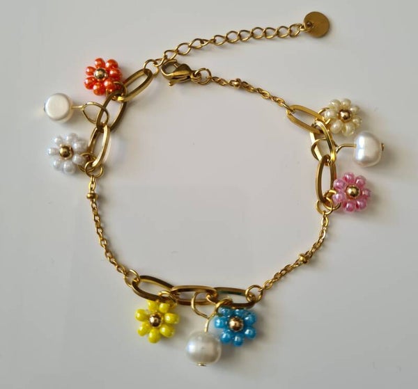 ARMBAND *bloem & parels