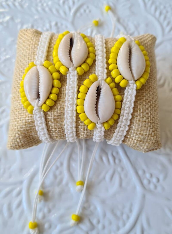 Jewels By SJ *armband geel + schelp