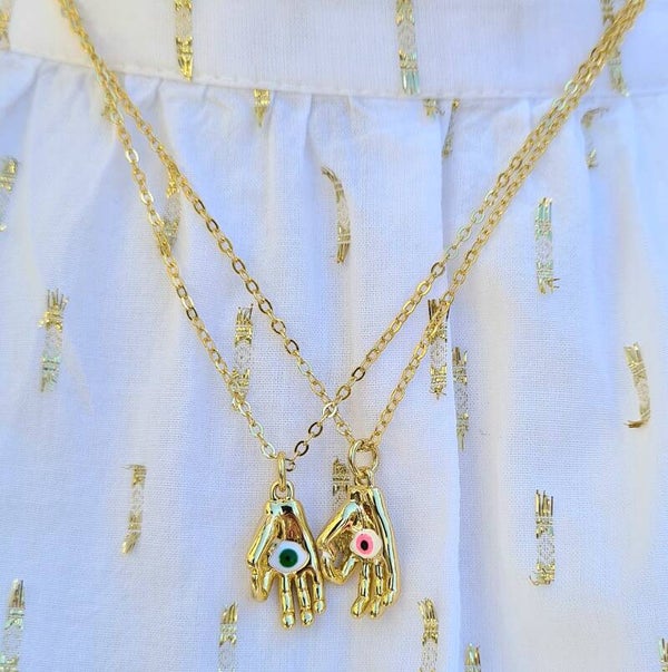 KETTING 18K *handje evileye