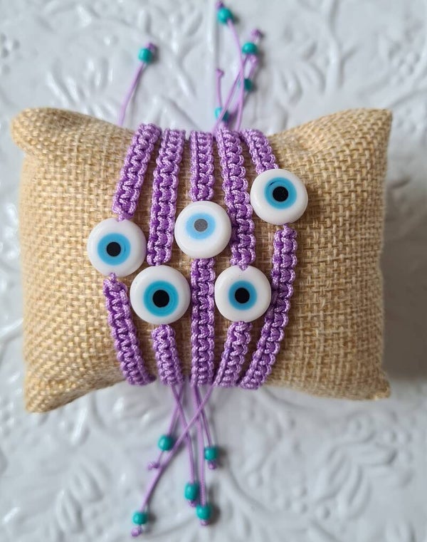 Jewels By SJ *armband lila + evileye kraal