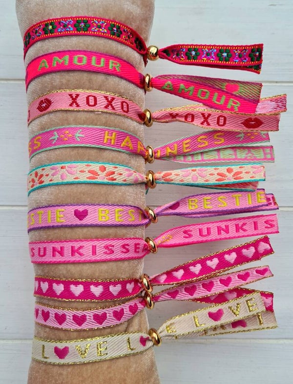 AANTREKARMBAND *lint&tekst🩷pink