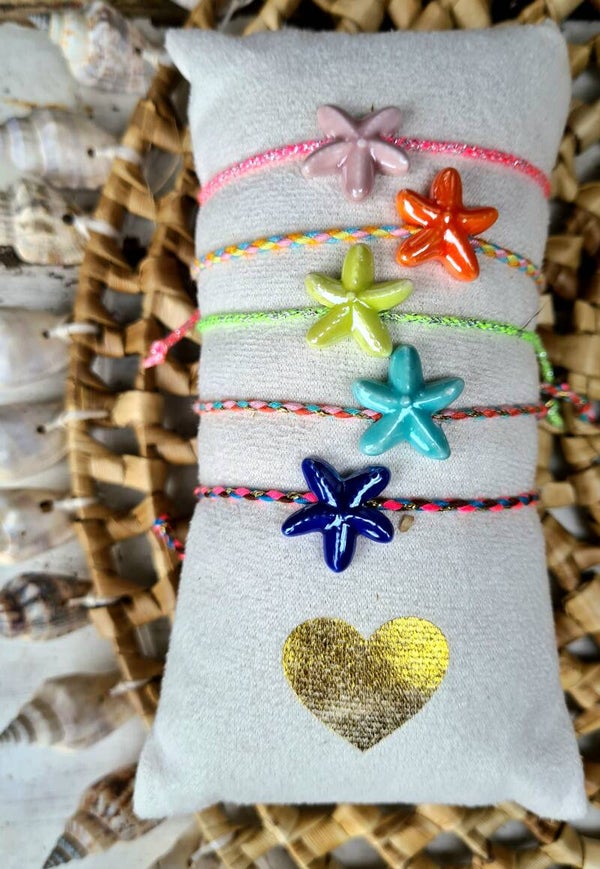 AANTREK ARMBAND *zeester keramiek