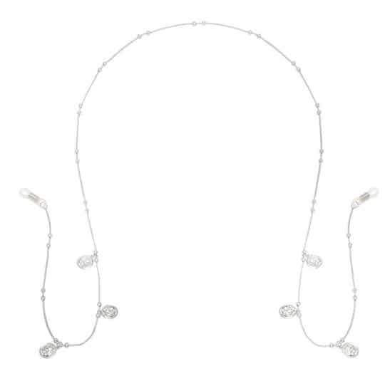 (ZON)BRIL KETTING *muntjes zilver