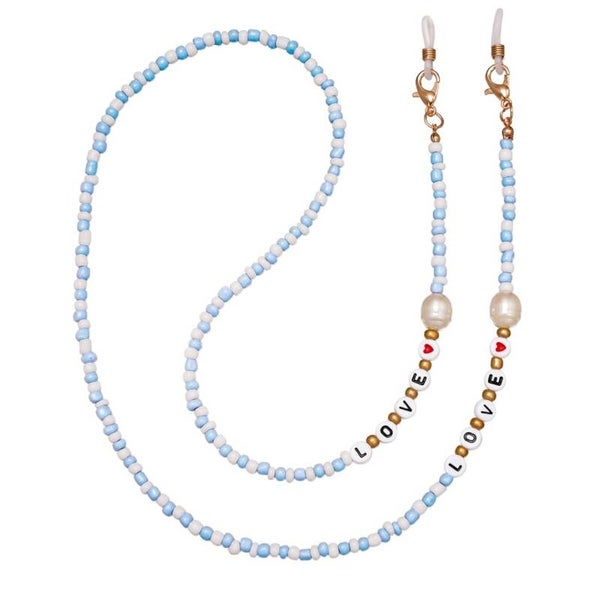 (ZON)BRIL KETTING *love blauw