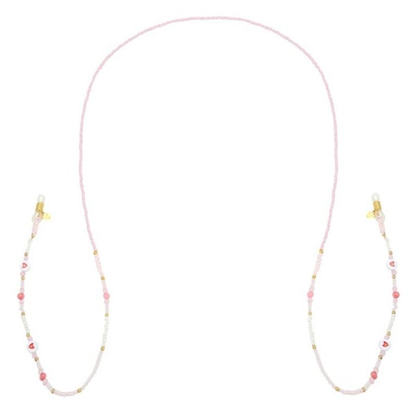 (ZON)BRIL KETTING *hartje-roze