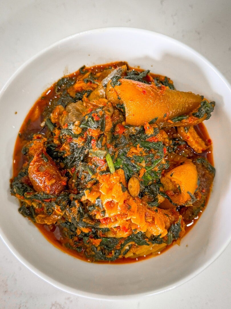 Efo ririo/Obe ata stew/Okro soup/ egusi soup
