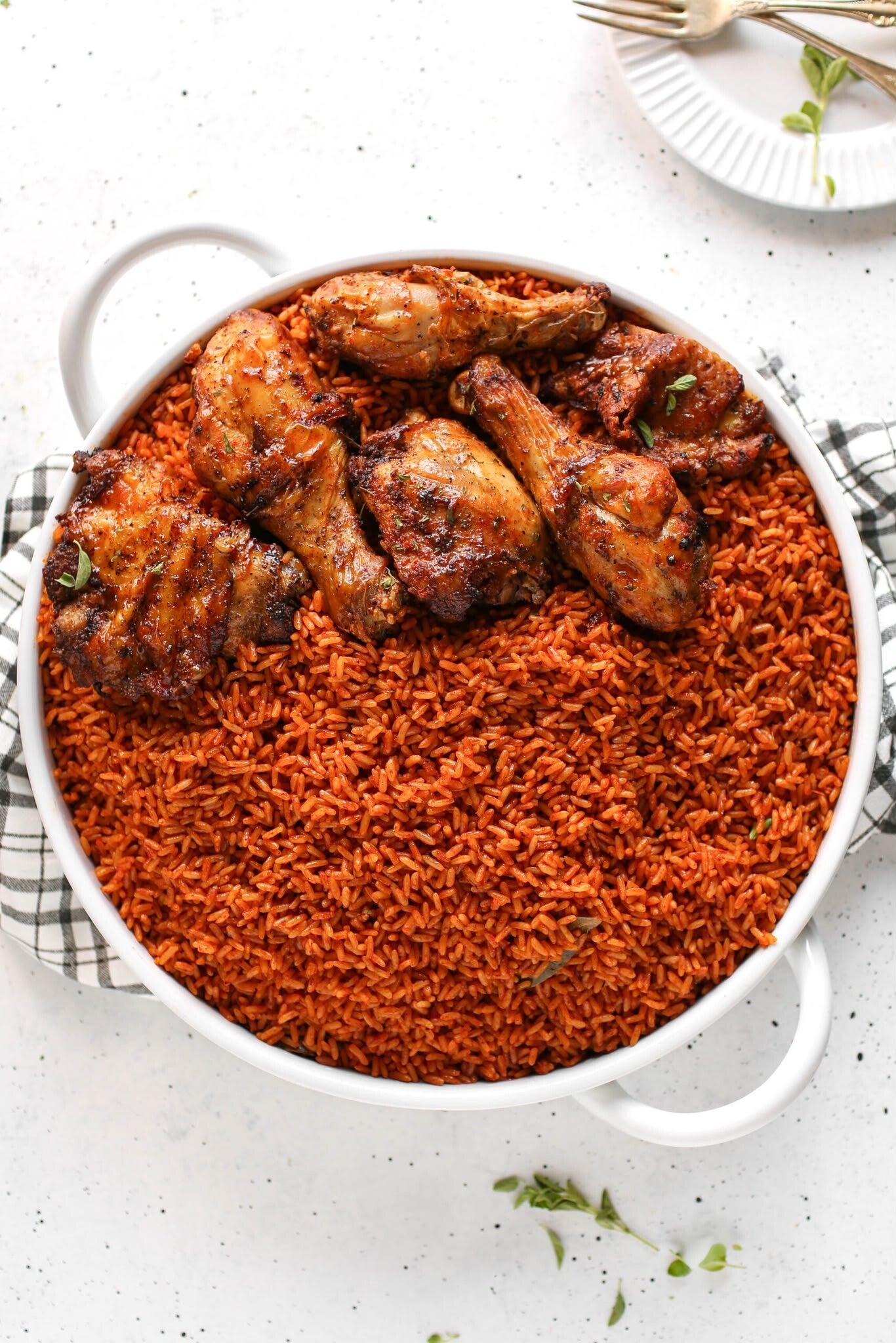 Jollofrice with 6 wings