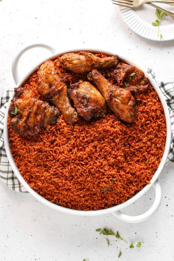 Jollofrice with 6 wings