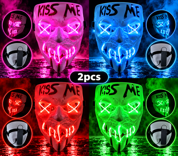 MASQUE LED LUMINEUX « KISS ME » – SPÉCIAL HALLOWEEN 👻