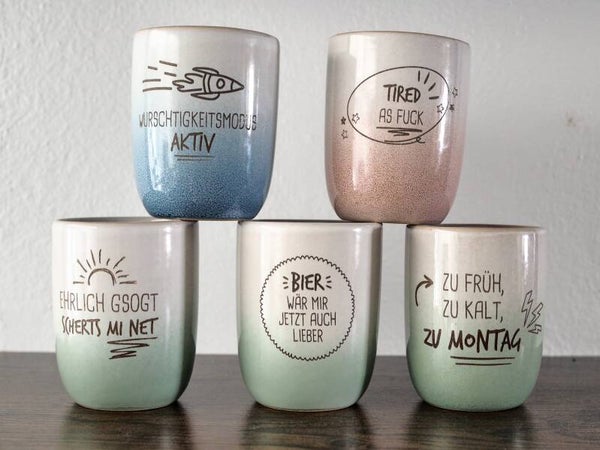 Große Tasse graviert