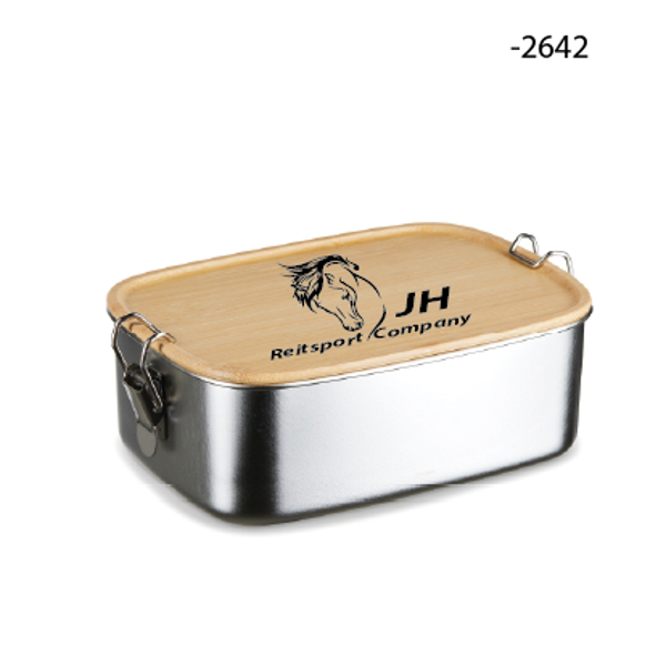 CSP Lunch Box Edelstahl mit Bambusdeckel & Verschluss