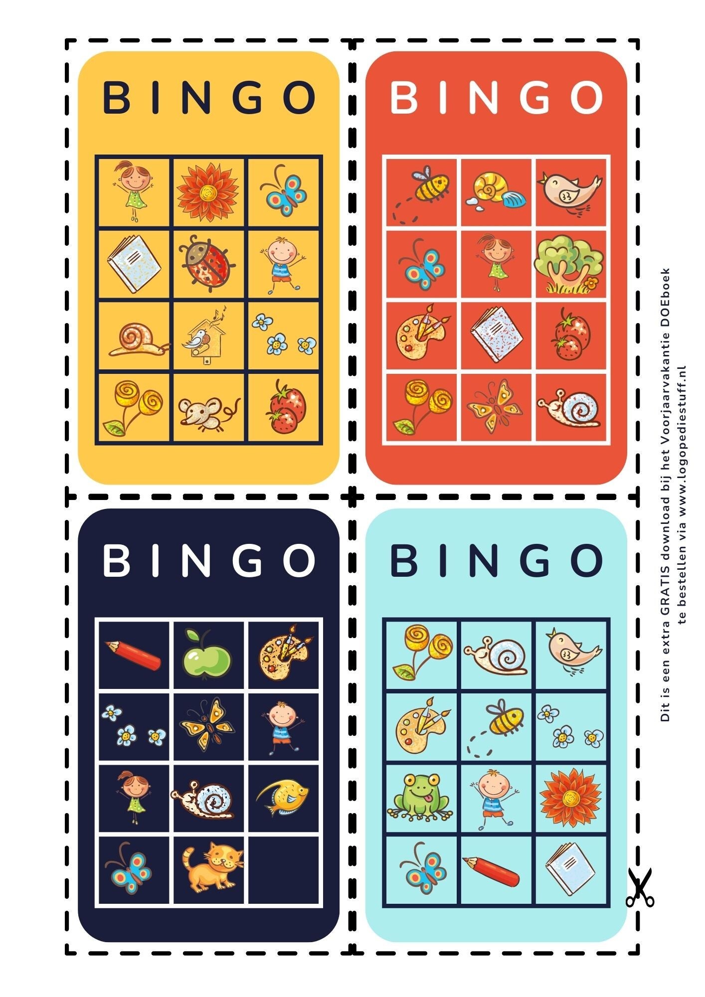Voorjaarsvakantie DOEboek extra bingokaarten (GRATIS download)