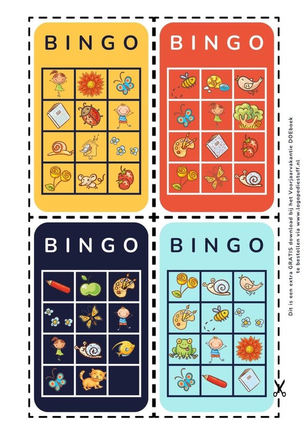 Voorjaarsvakantie DOEboek extra bingokaarten (GRATIS download)
