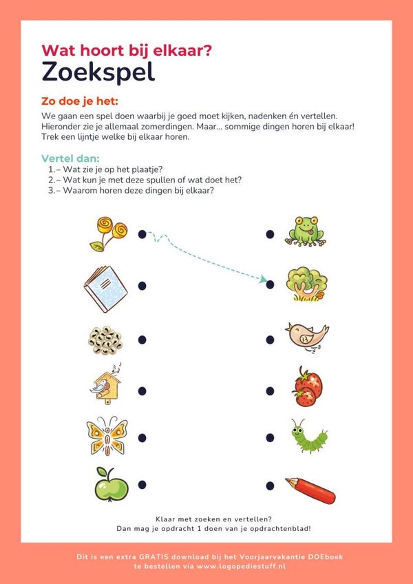 Voorjaarsvakantie DOEboek zoekspel (extra GRATIS download)