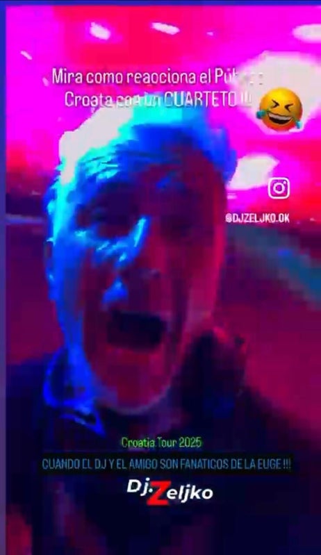 Dj ZELJKO DE GIRA EN CROACIA HACE VIBRAR AL PUBLICO AL RITMO DE L CUARTETO DE LA EUGE QUEVEDO
