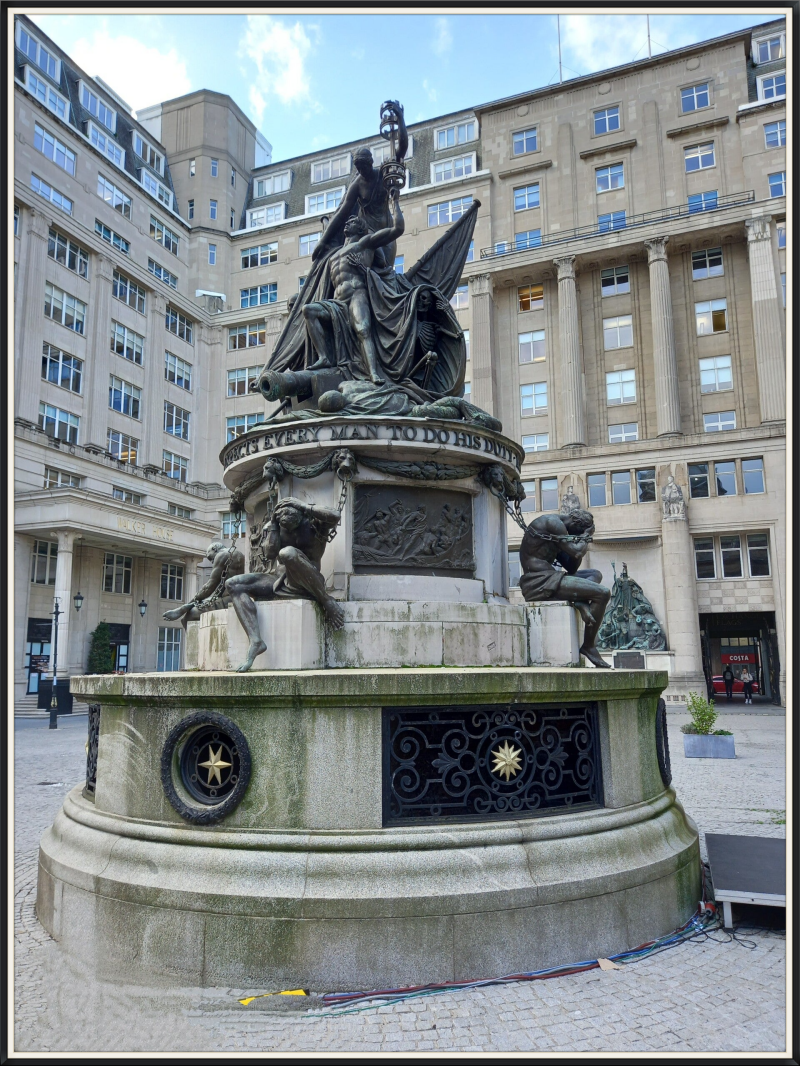 Monument to Lord Nelson, sculpted by Richard Westmacott, unveiled 1813.