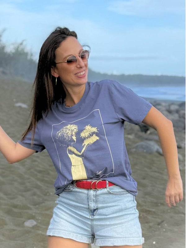 T-shirt Fille Nature mixte bleu - violet - lavande