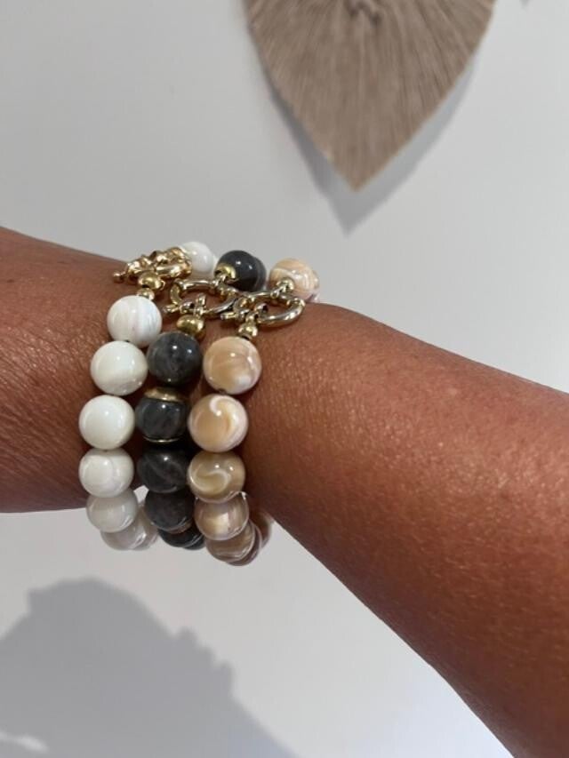 Bracelet en Nacre ou Labradorite ou Nacre doré