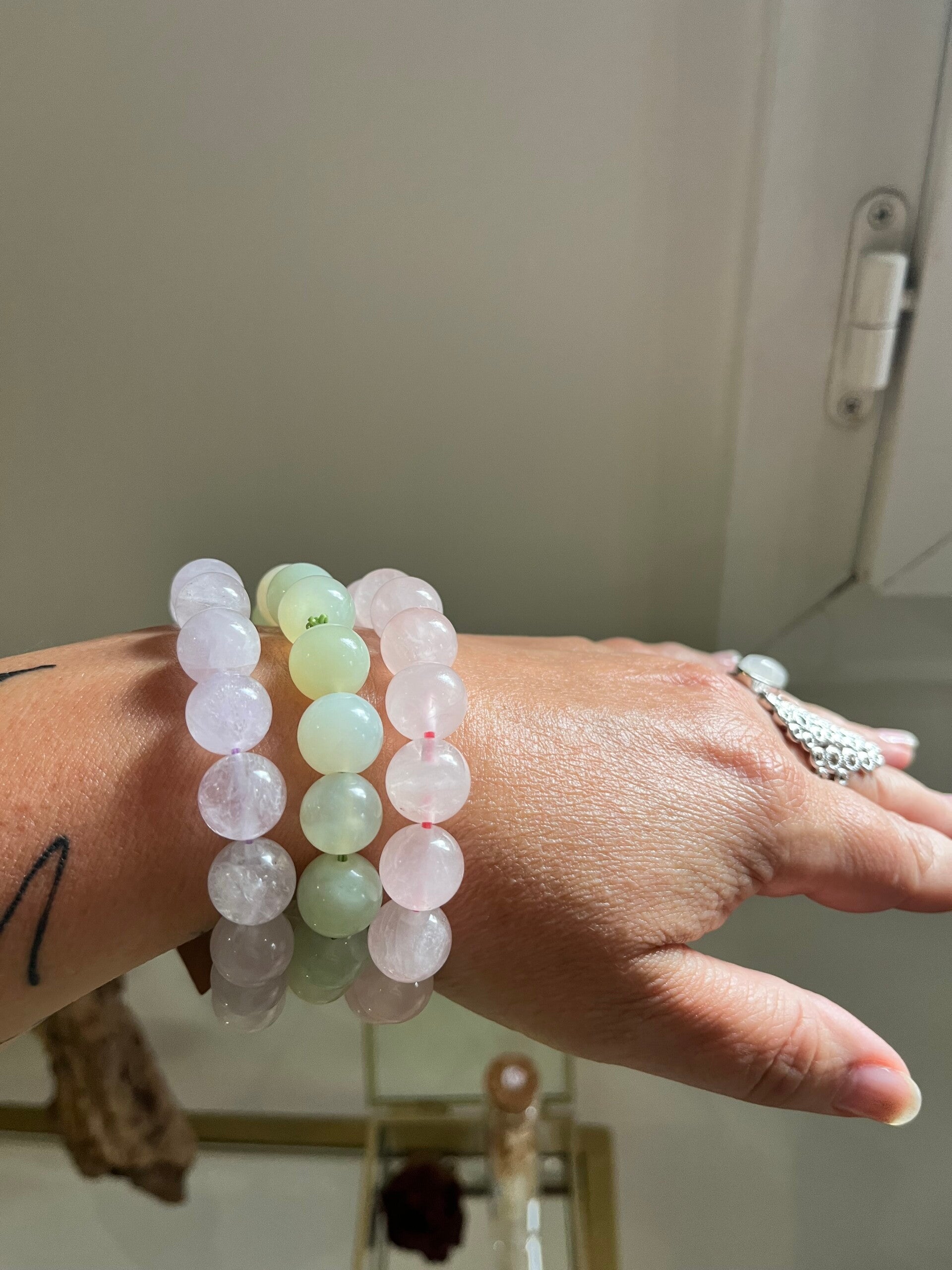 Bracelets en Quartz rose - Jade de Chine - Améthyste Lavande - Grenat
