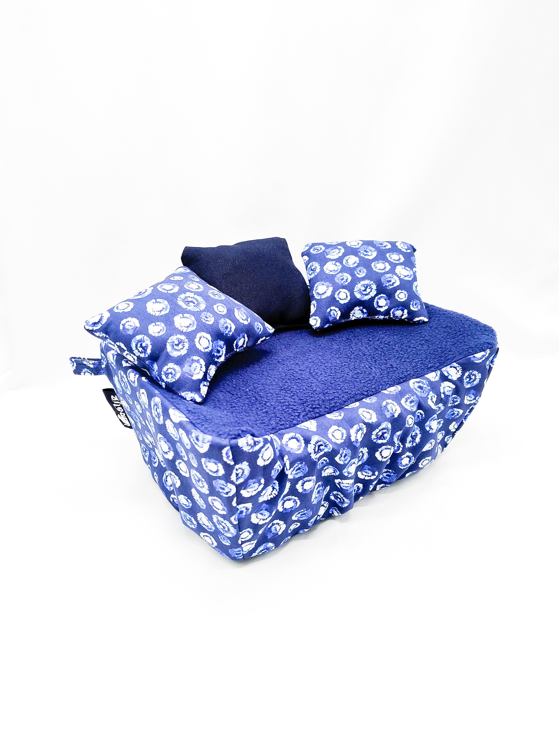 Hoes voor rattensofa maat M  blauw met cirkelpatroon (zonder bakje)