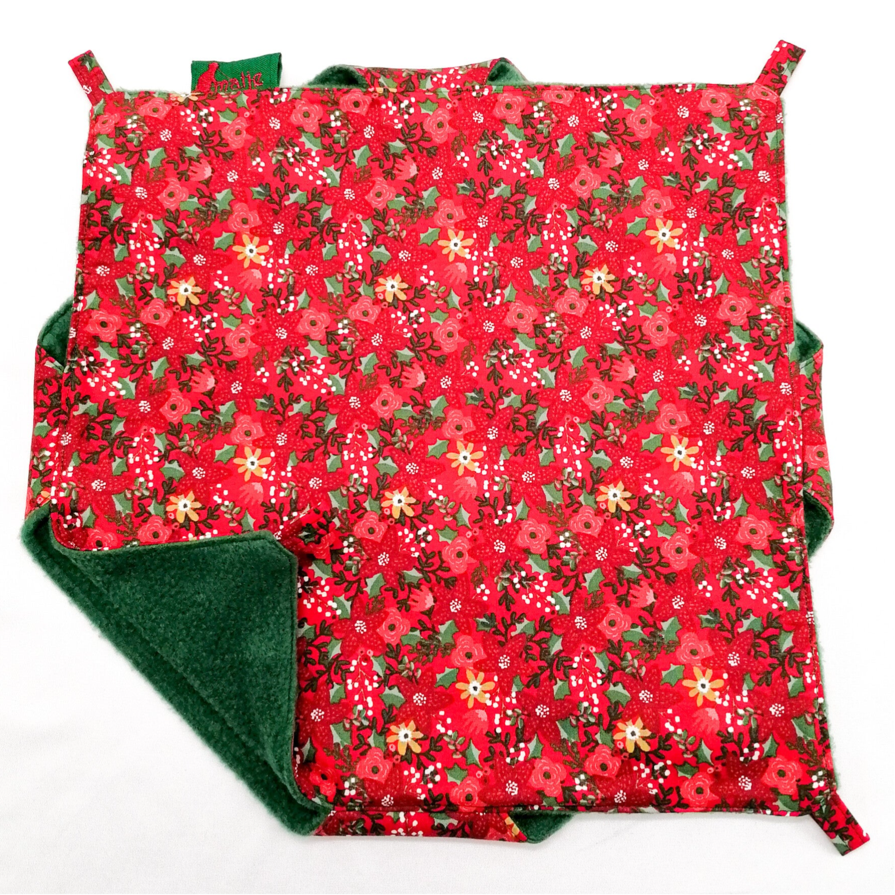 Dubbeldekker hangmat rood met kerstroos en hulst