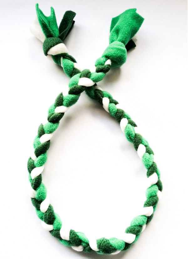 Fleece touw wit, licht- en donkergroen