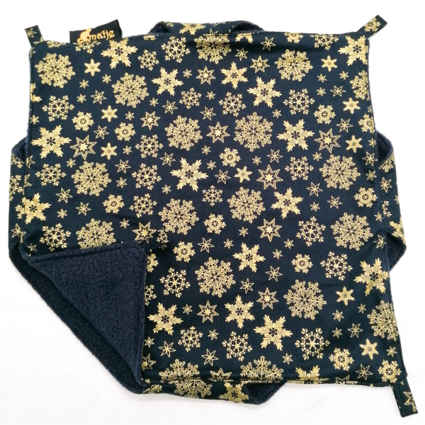 Dubbeldekker hangmat donkerblauw met gouden sterren en ijskristallen